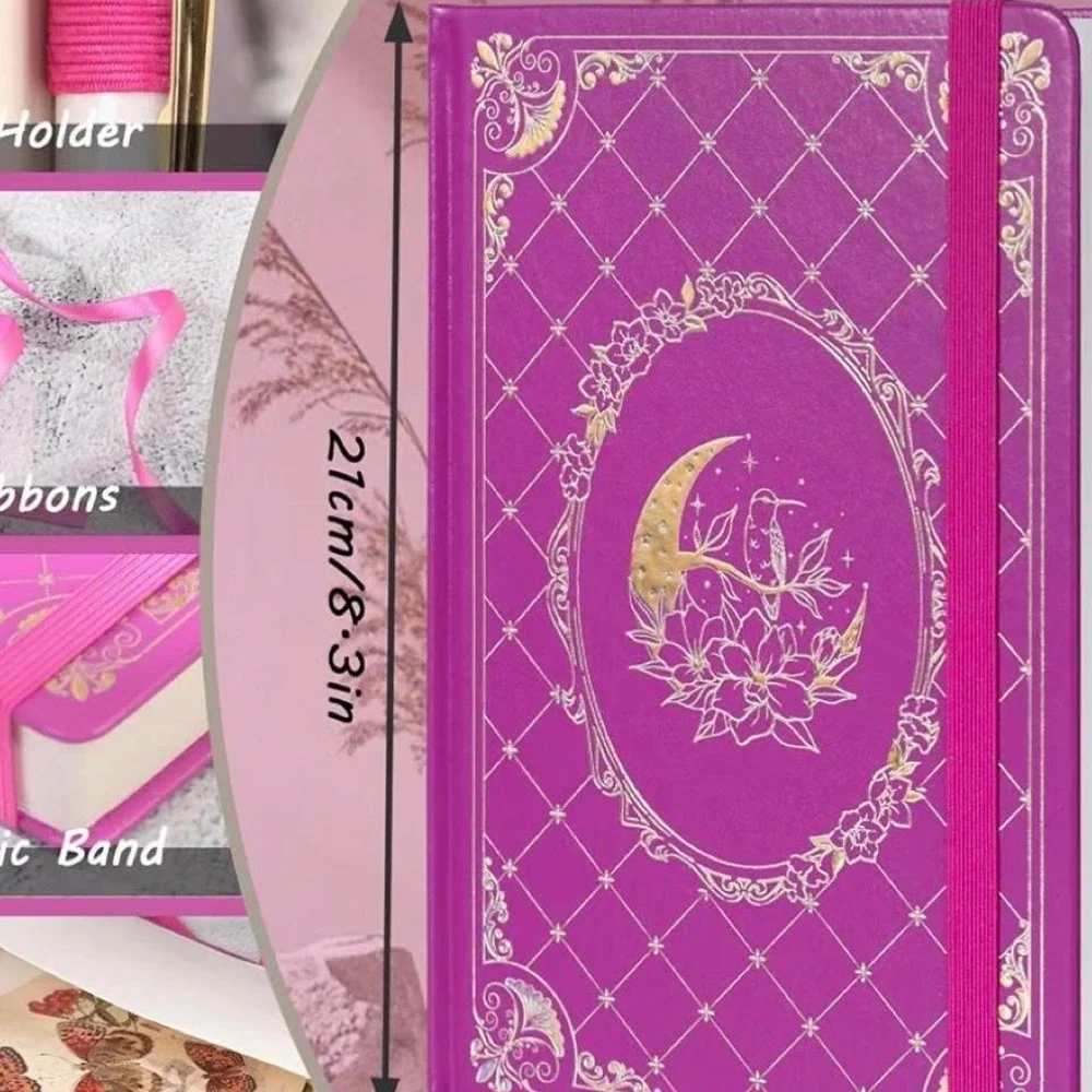 Faux Leather Journal Notebook with Numbered Pages, Purple